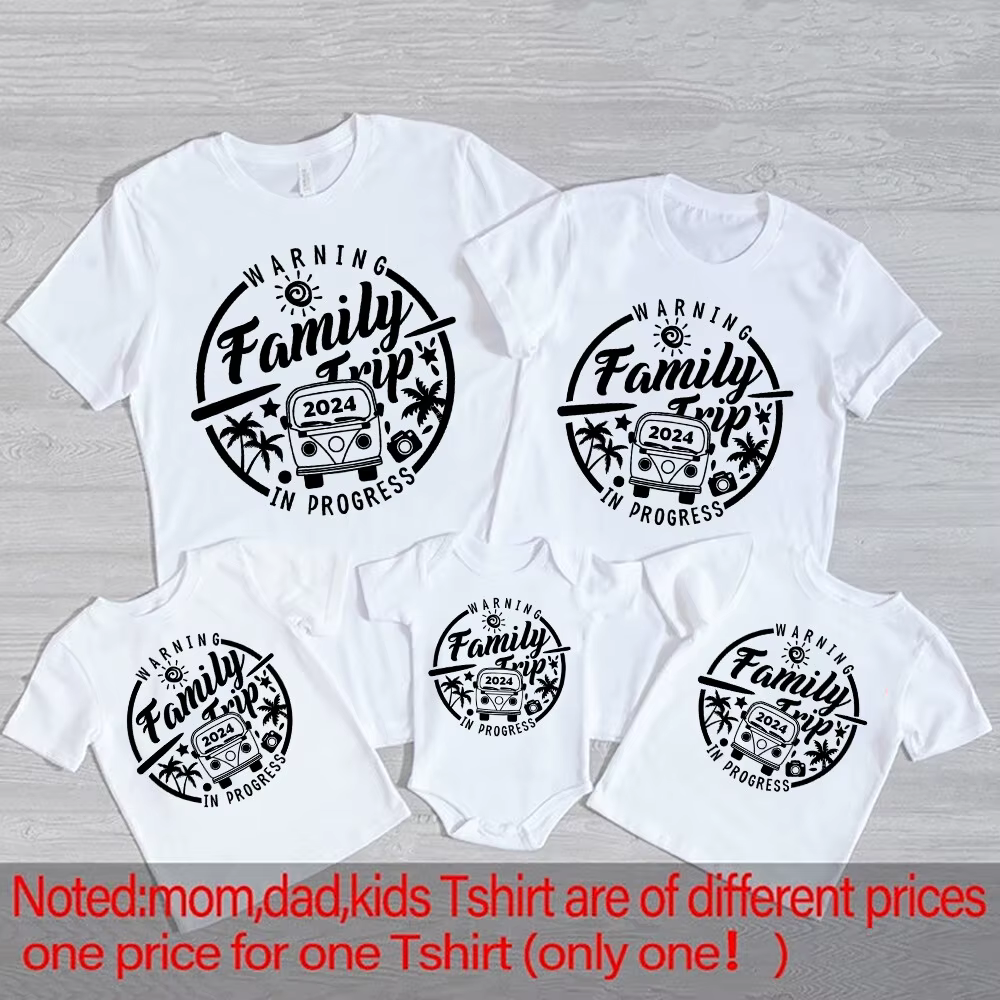 Camiseta familiar de viaje de manga corta para verano