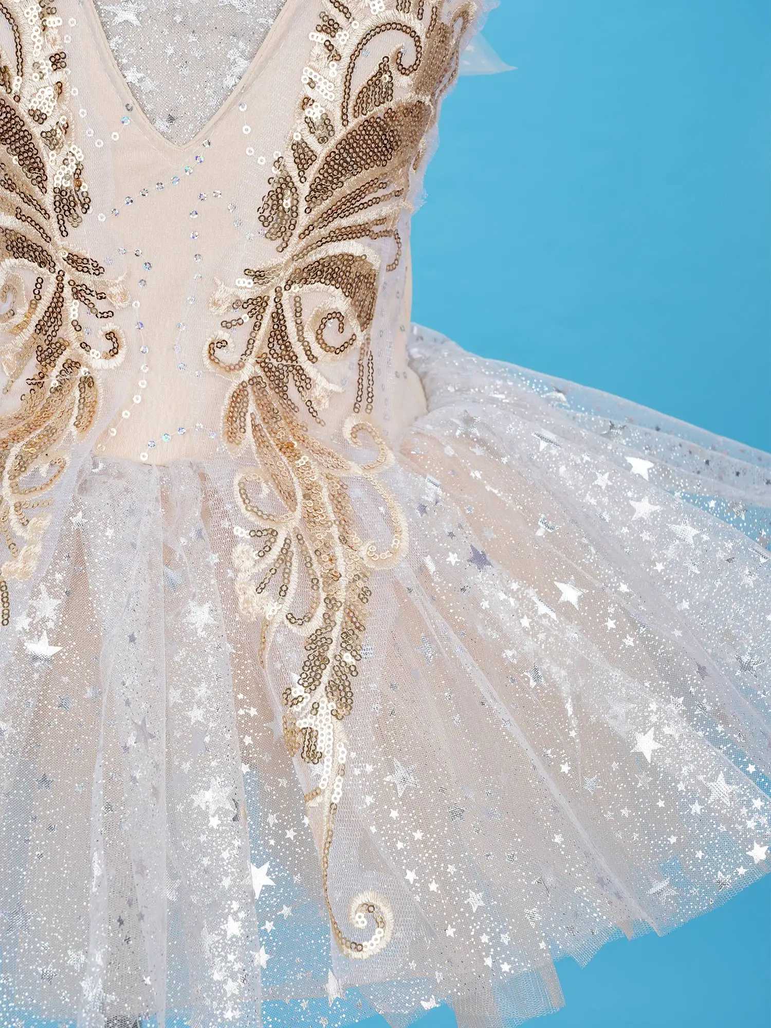 Vestido de ballet tutú con lentejuelas y detalles para niñas - imagen 4