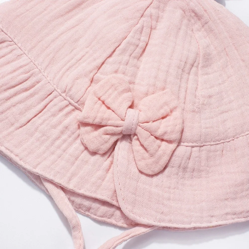 Gorro pescador de bebé con lazo ajustable estilo princesa, verano