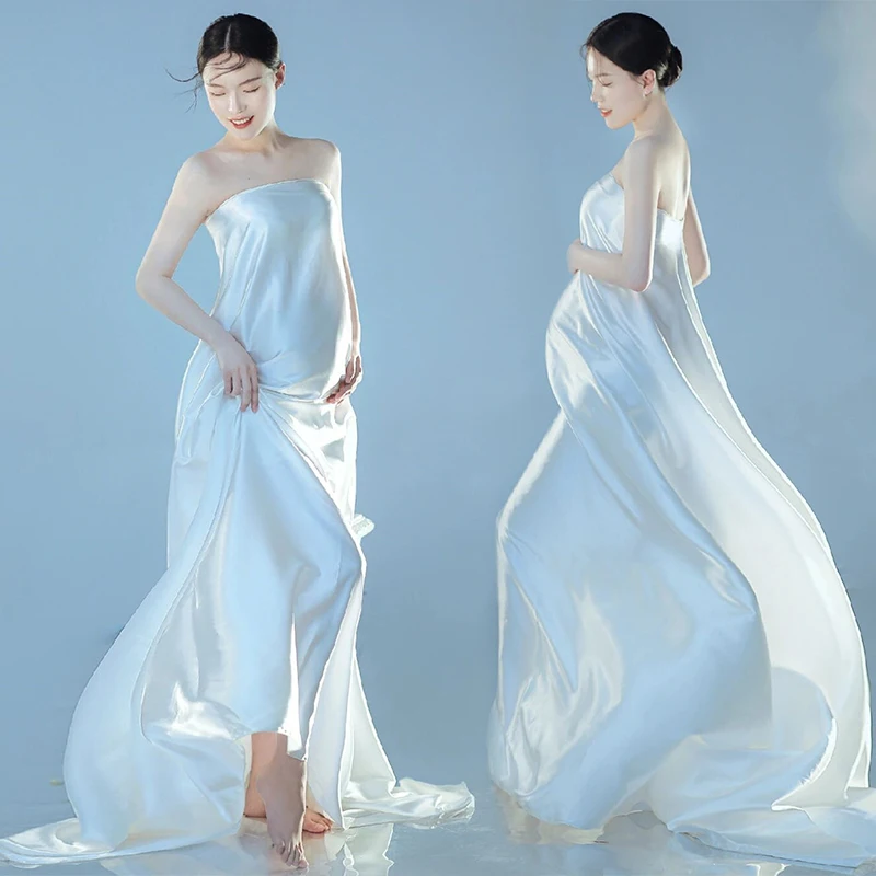 Vestido de seda para maternidad y sesion fotografica - imagen 5