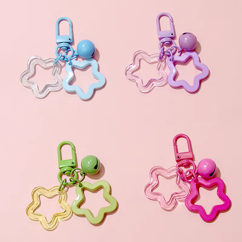 Llavero con colgante floral para mujer - Dice para bolso y coche - imagen 2