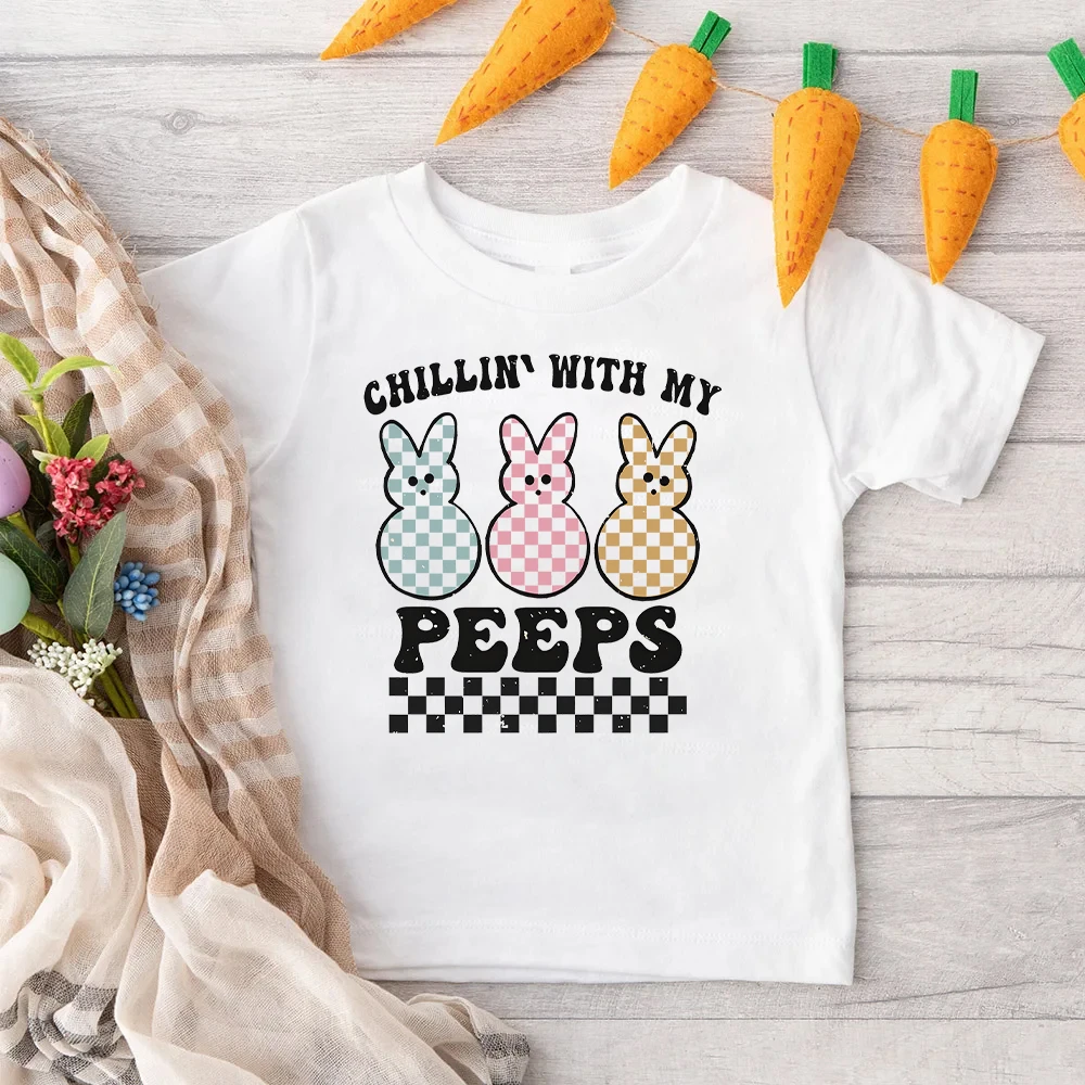 My Peeps Camiseta con estampado infantil para niño y niña – Pascua - imagen 5