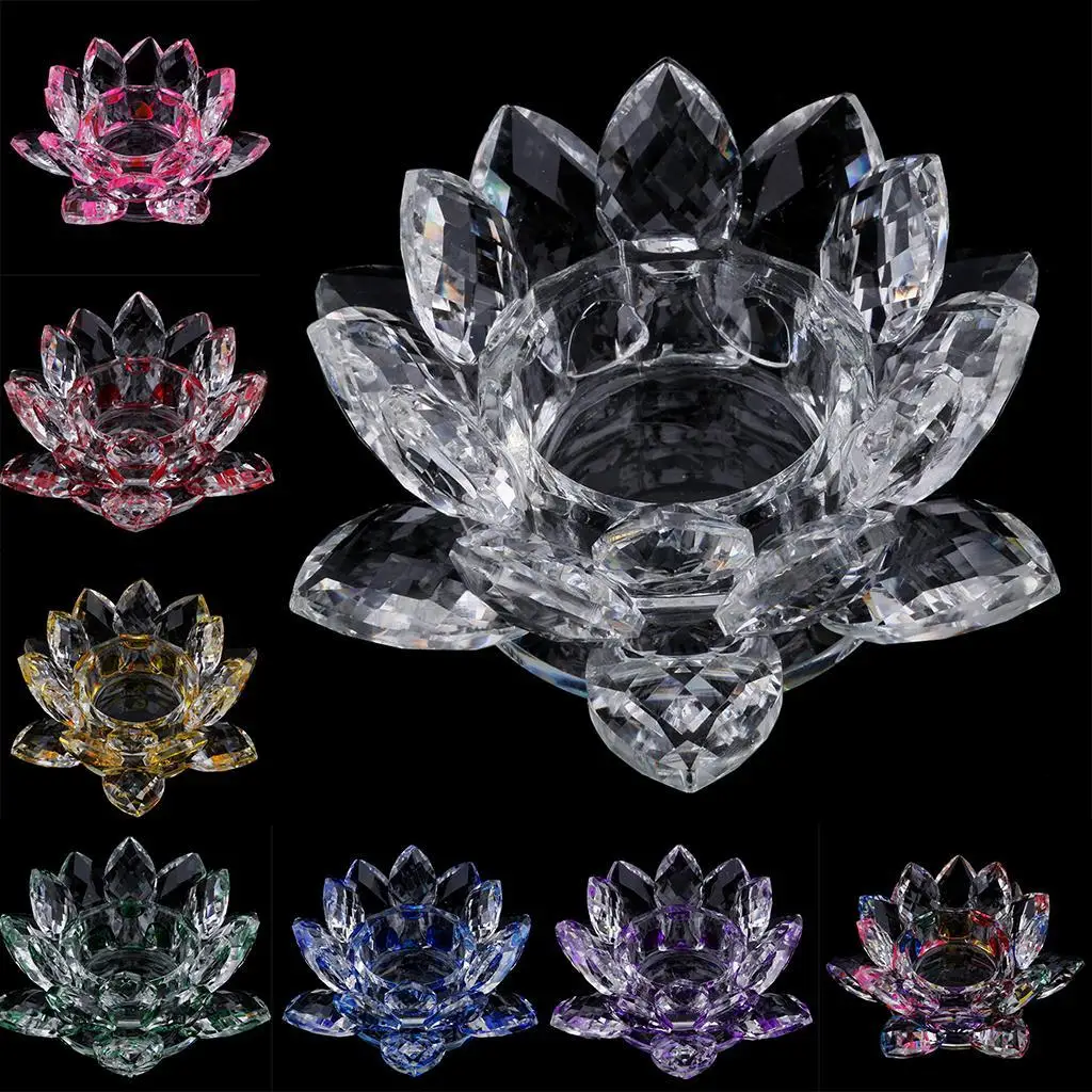 Lotus portavelas de cristal K9 estilo Feng Shui para regalo - imagen 5