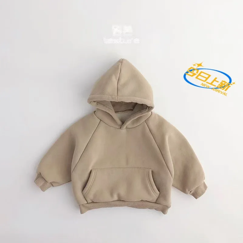 Sudadera de lana con capucha cálida para niños en invierno - imagen 3