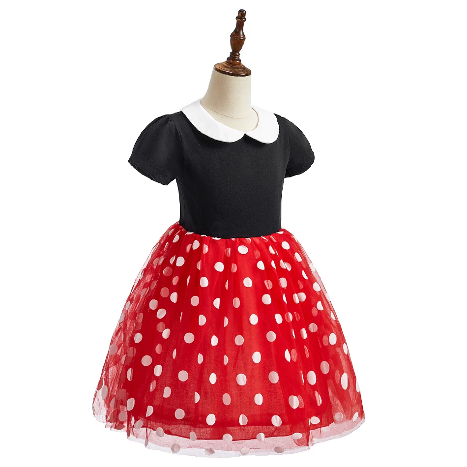 Vestido veraniego con lunares para niñas y diadema orejas ratón - imagen 2