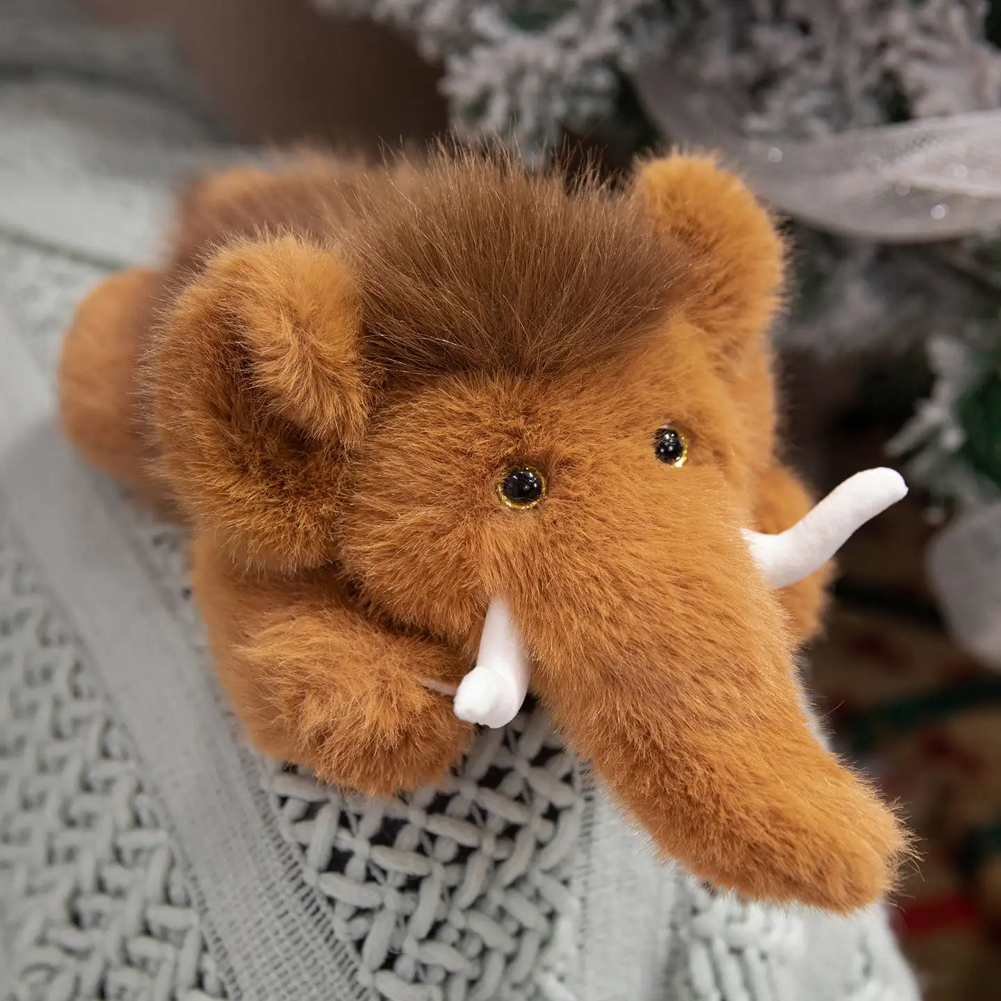 Peluche de mamut grande animal tierno suave marrón para niños - imagen 5