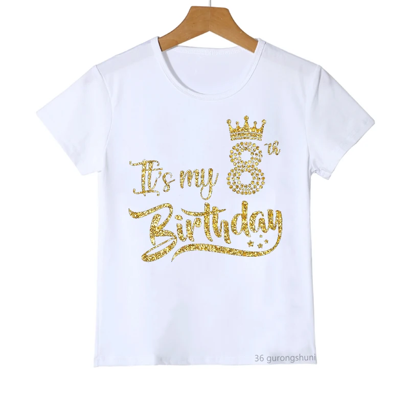 Camiseta cumpleaños niño de algodón con diseño corona estrella - imagen 2
