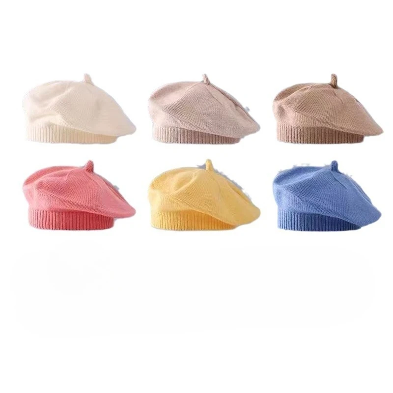 Gorro de punto para bebé de primavera y otoño, color liso - imagen 5