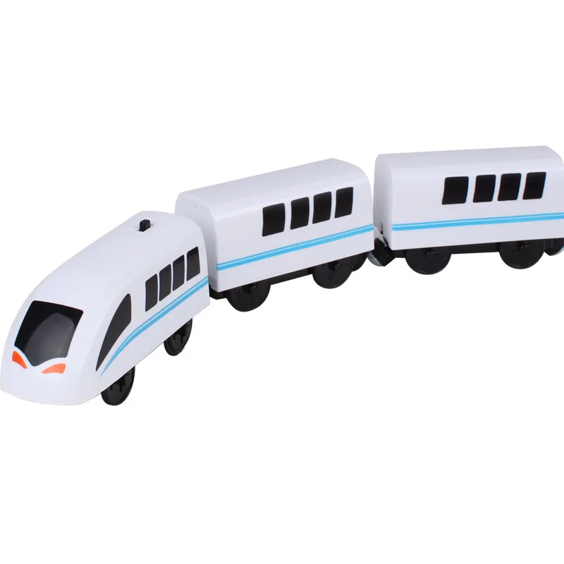 Tren de juguete magnético de madera, locomotora para pistas - imagen 5