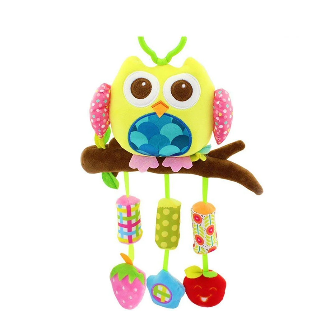 Sonajero colgante búho de felpa suave para cochecito infantil - imagen 2