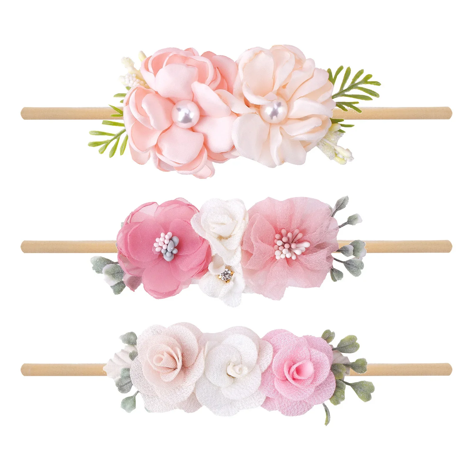 Diadema elástica con flores estilo princesa para niña - imagen 2