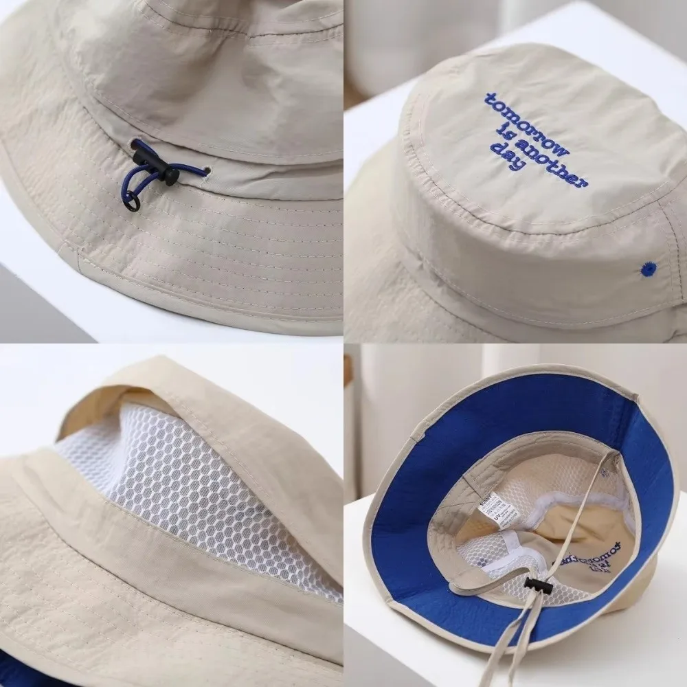 Sombrero de pescador infantil UV transpirable secado rápido con letras