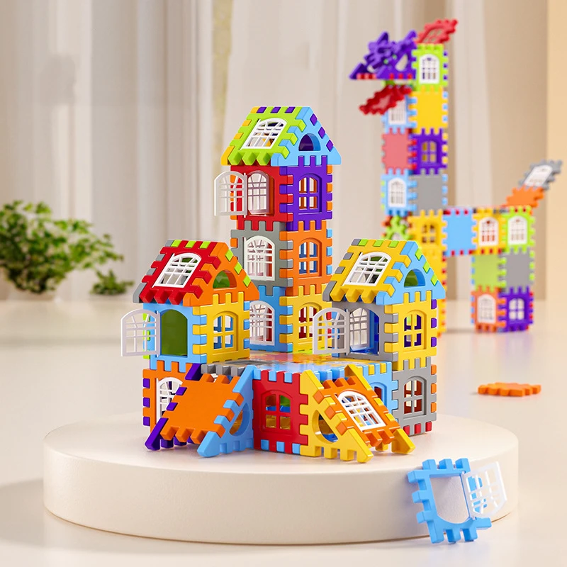 Bloques de construcción de plástico de colores para niños – Casa puzzle - imagen 2