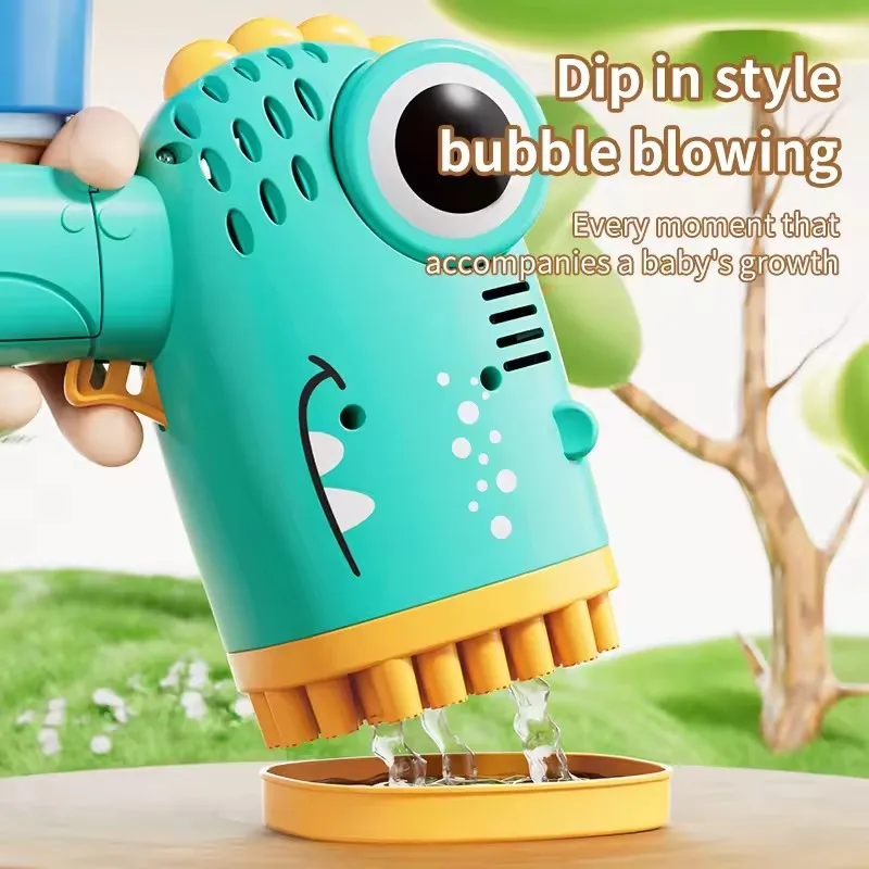 Pistola de burbujas eléctrica con dinosaurios para fiestas al aire libre - imagen 5