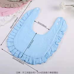 Babero para bebé de muselina algodón con broche ajustable y volantes