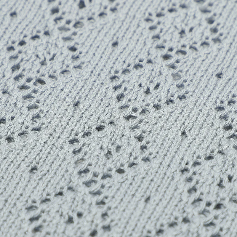 Manta de bebé de punto 100% algodón - Cuna a cuadros 100x80 cm