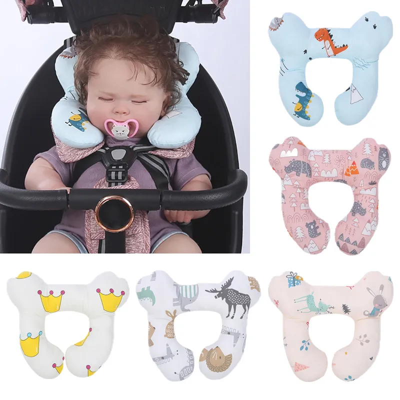Almohada en U de algodón para cochecito - Protección de cabeza