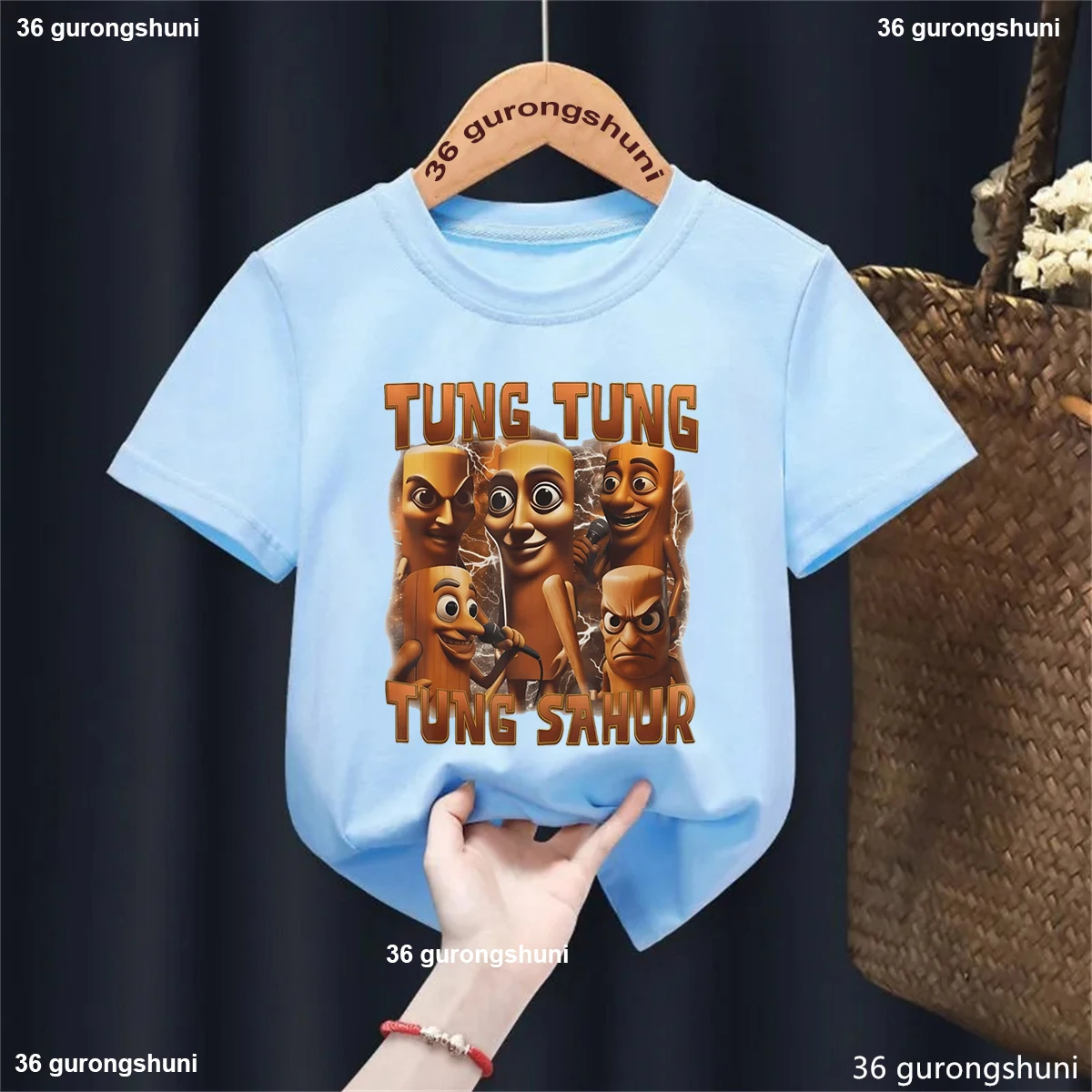 Camiseta infantil Tung Tung Sahur con estampado de cerebro italiano - imagen 3