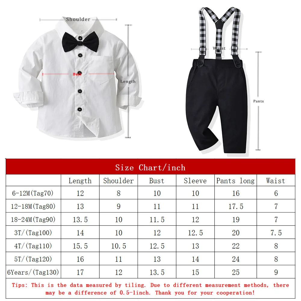 Pantalón con tirantes y estilo formal infantil