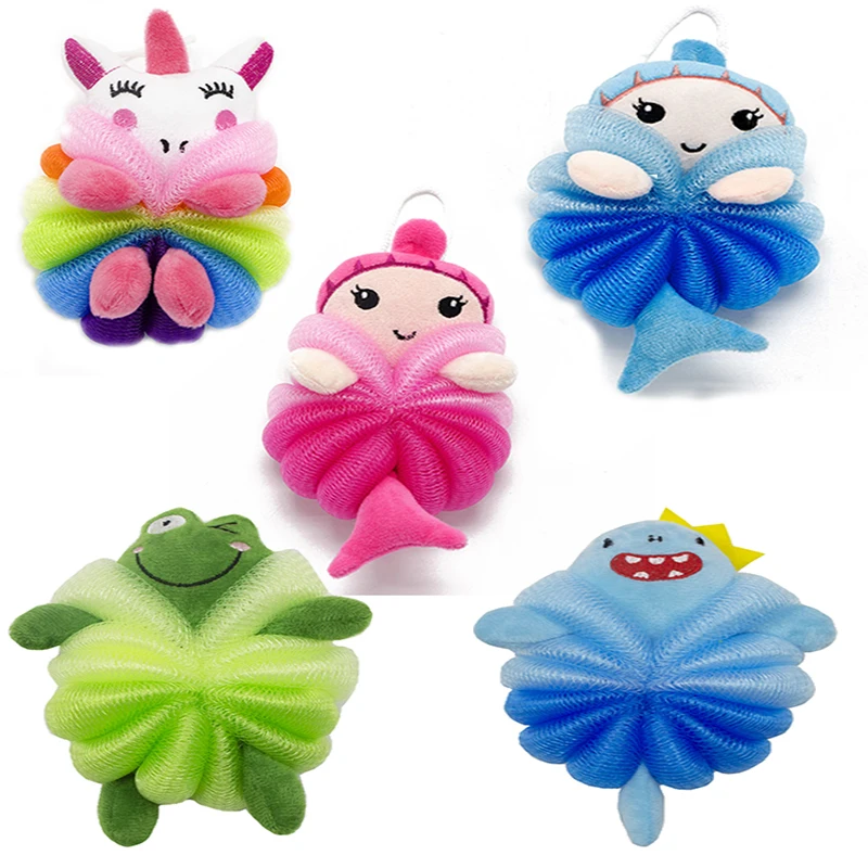 Esponja de baño de unicornio y sirena para niños – Bola de ducha y masaje - imagen 4