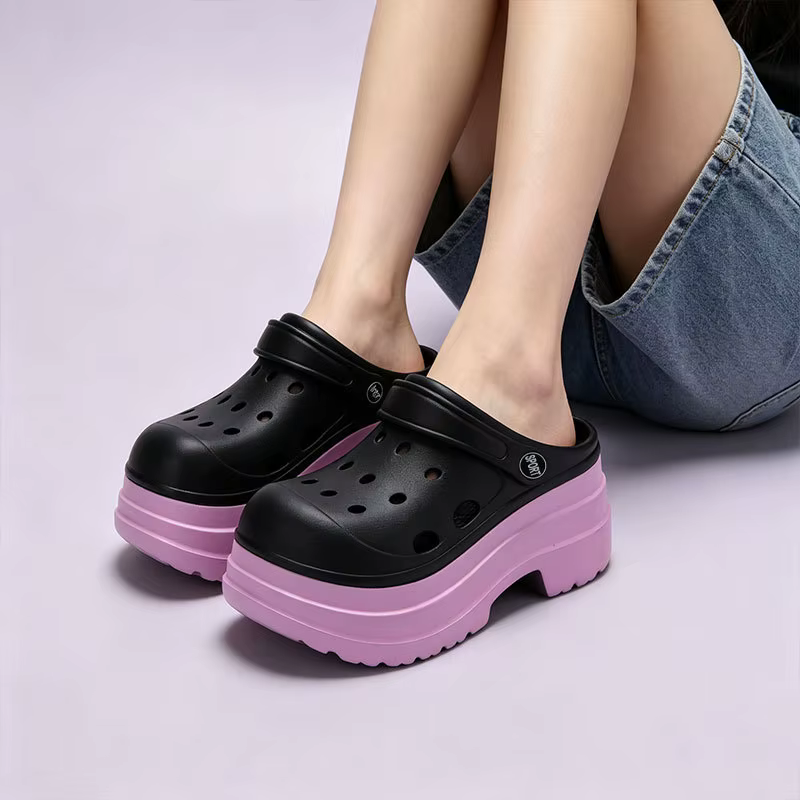 Zuecos de plataforma de verano para mujer, sandalias confort