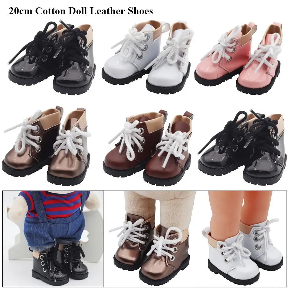 Botas de cuero para muñeca 20 cm en tono café