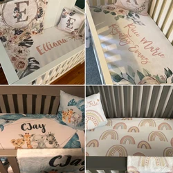LVYZIHO Juego de cuna personalizado con nombre, estrellas y luna