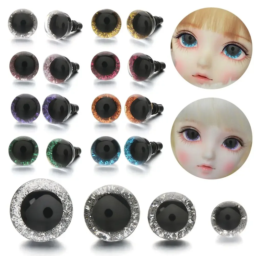 Ojos cristal y piezas seguridad con purpurina para muñecas o peluches - imagen 2