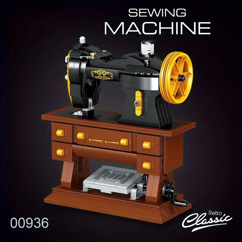 633 piezas: Máquina de coser retro, bloques educativos para escritorio - imagen 4