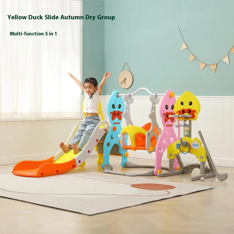 Tobogán con columpio infantil musical para interior y exterior