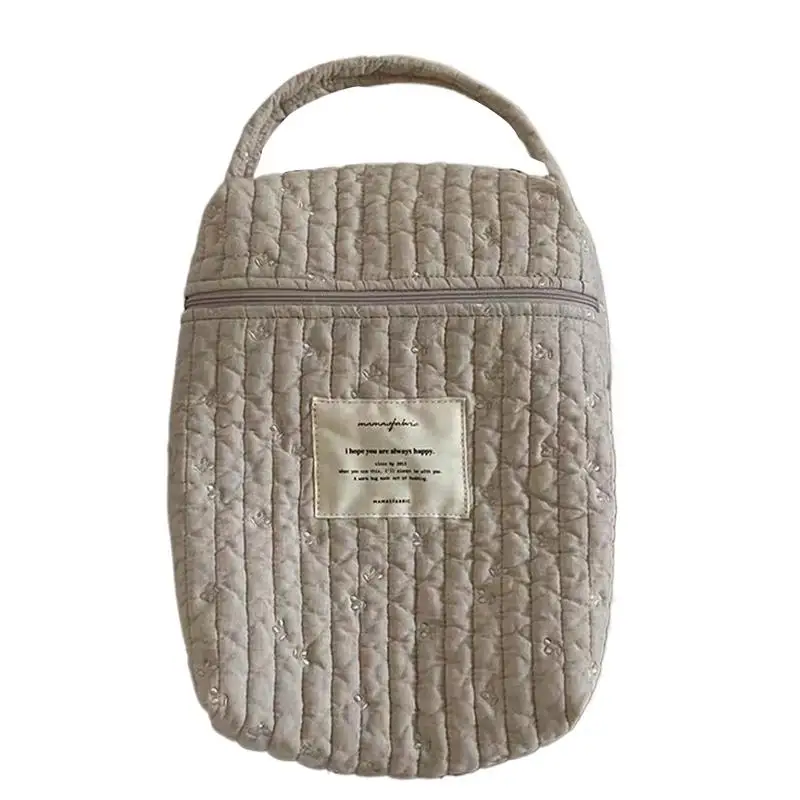 Bolsa de pañales acolchada en algodón para guardería portátil - imagen 2