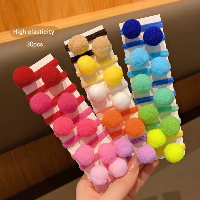 Diademas con bolas de colores para el pelo infantil de diario