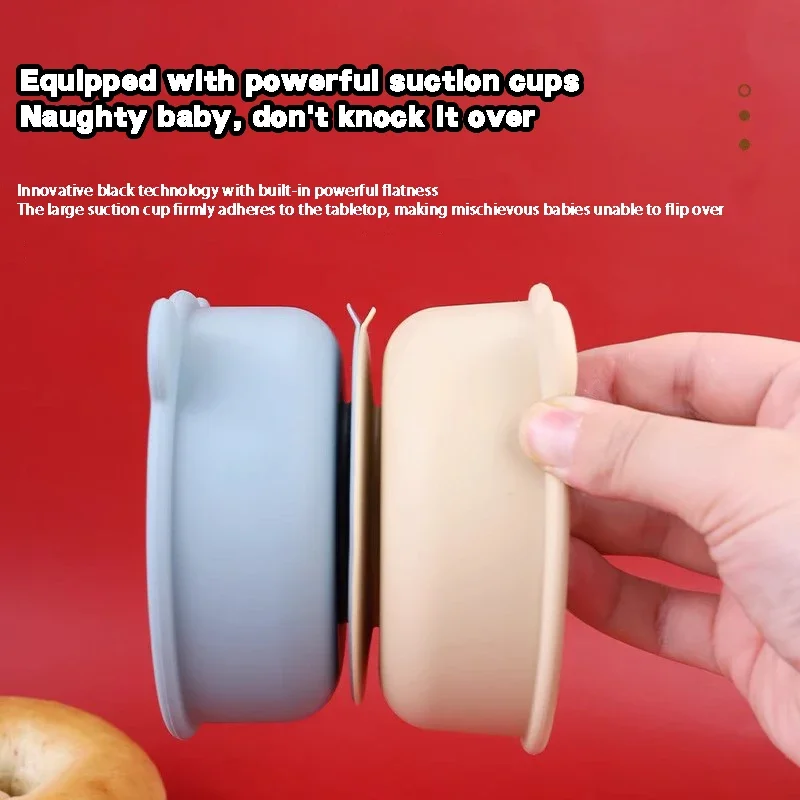 Cuenco de silicona para bebé con ventosa y aprendizaje de comida - imagen 4