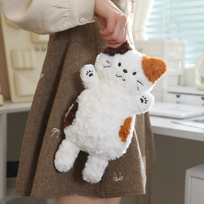 Peluche gatito tricolor negro y marrón, suave para regalo - imagen 3