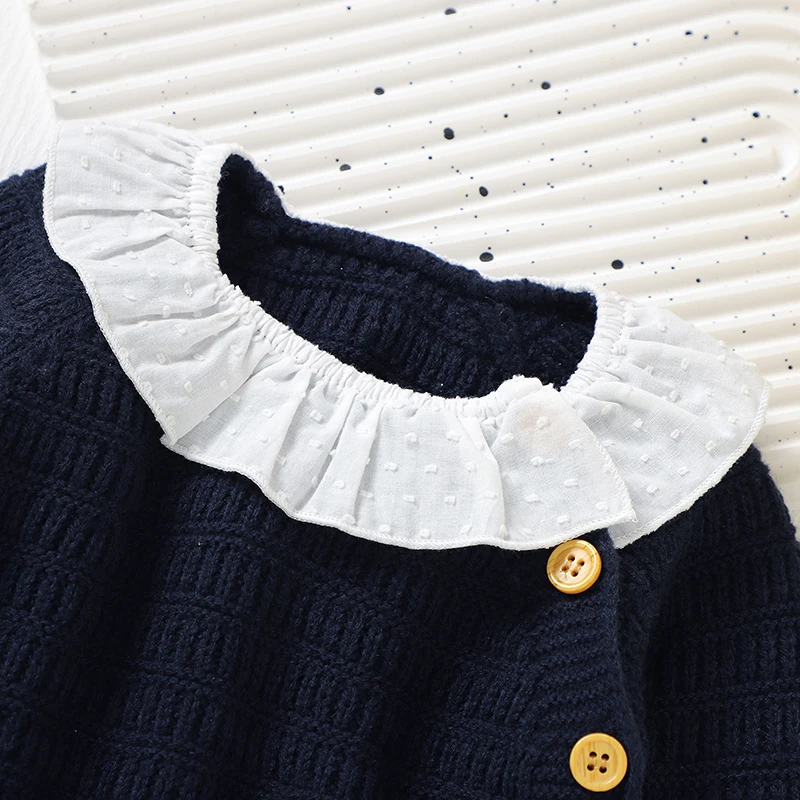 Conjunto de invierno para niña de punto cálido, manga larga completo - imagen 2