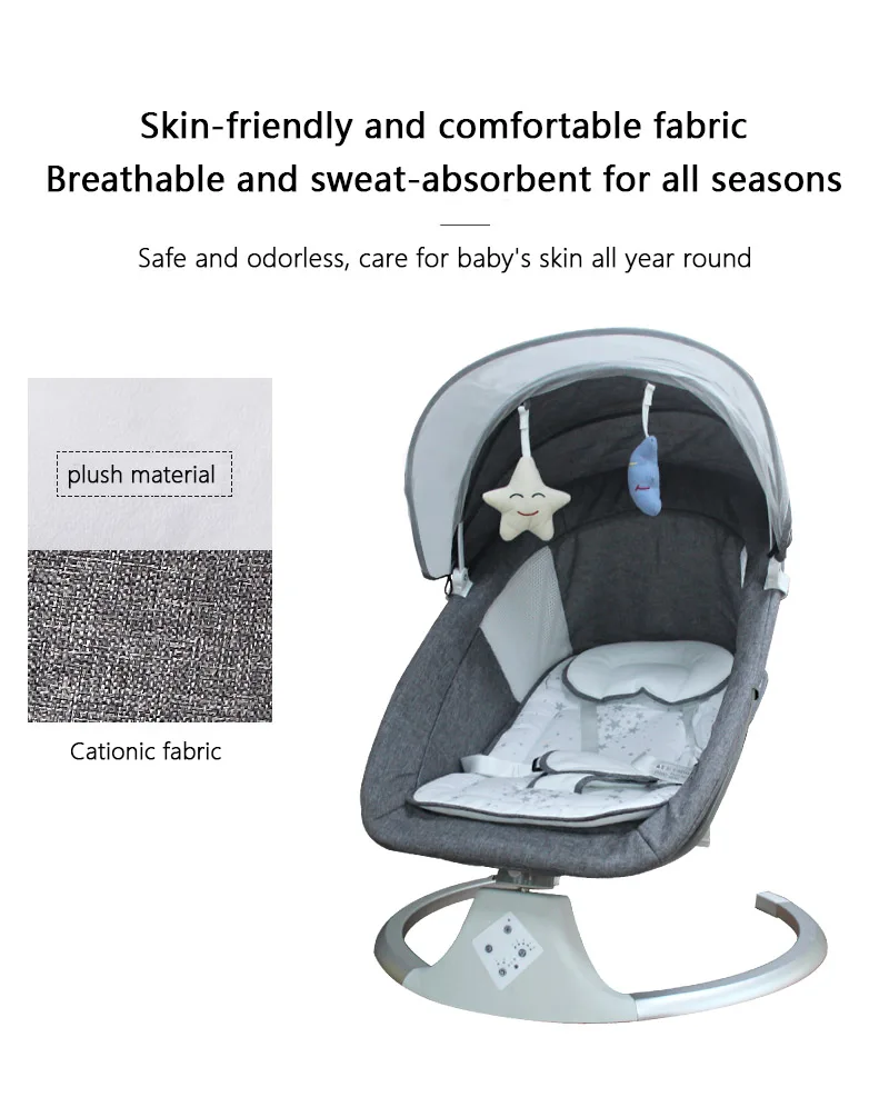 IMBABY mecedora eléctrica bebé con música y movimiento ajustable - imagen 4