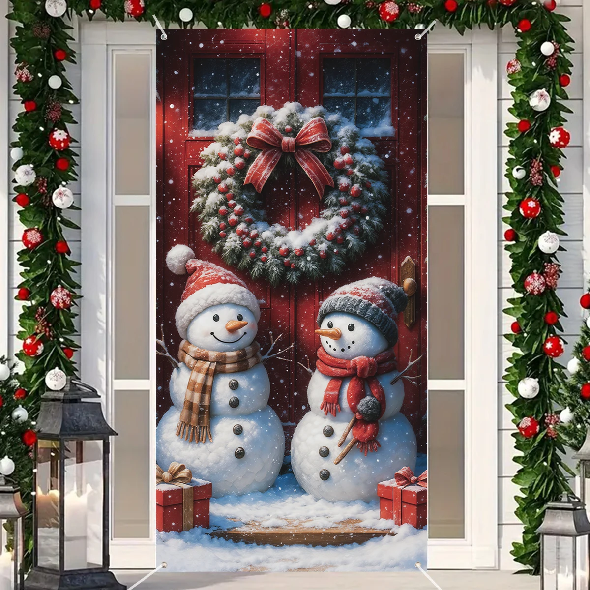 Banderín colgante de Navidad para chimenea, banderas festivas - imagen 2