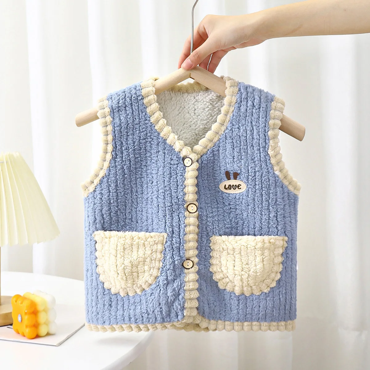 Chaleco de terciopelo abombado infantil - Abrigo de invierno calido - imagen 4