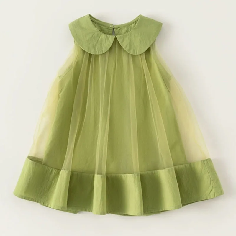 Vestido de princesa azul Peter Pan de verano para niña