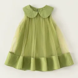 Vestido de princesa azul Peter Pan de verano para niña