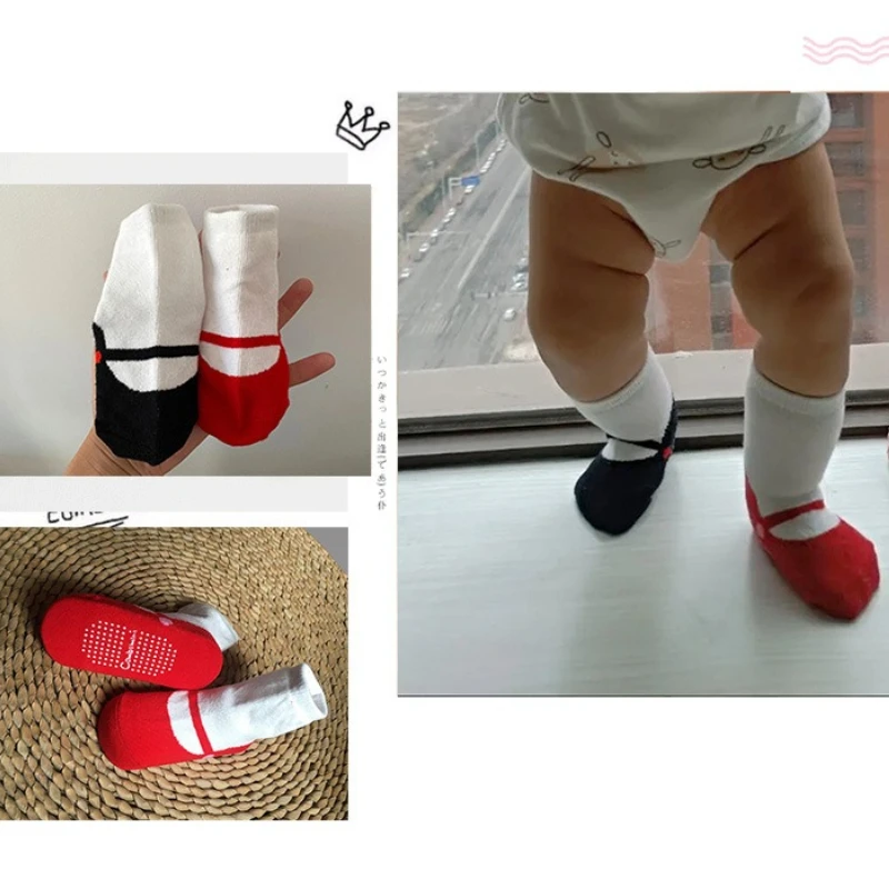 Calcetines cortos antideslizantes para bebé estilo ballet de primavera - imagen 4