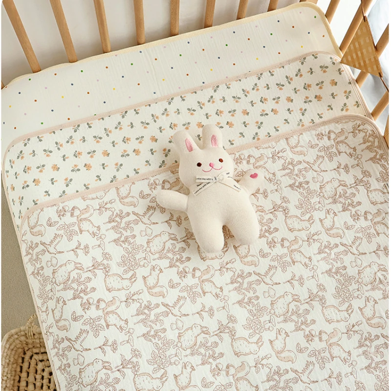 Alfombrilla cambiador bebé impermeable de algodón lavable - imagen 5