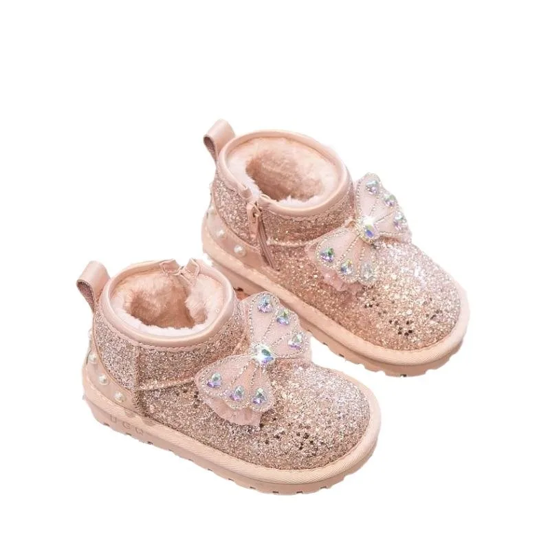 Botas de nieve infantiles de fondo plano, cálidas y cómodas - imagen 5