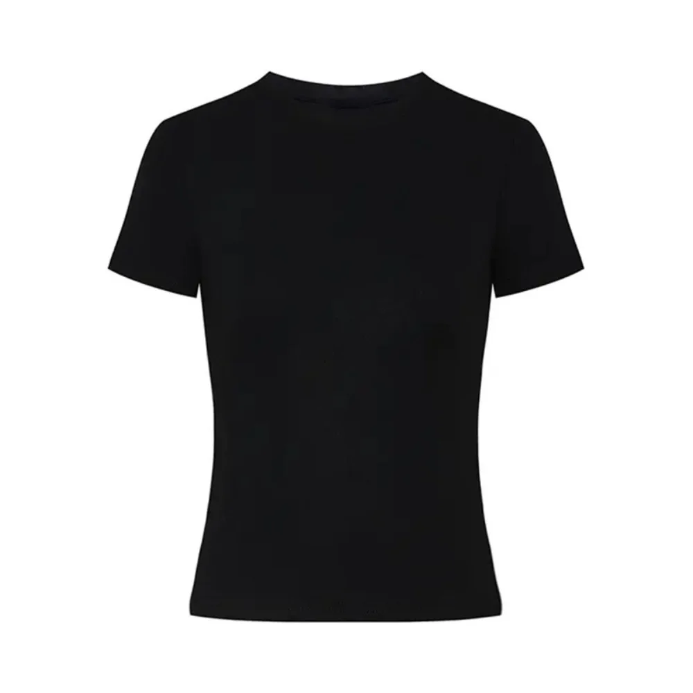 Camiseta de algodón cuello redondo ajustada manga corta - imagen 4