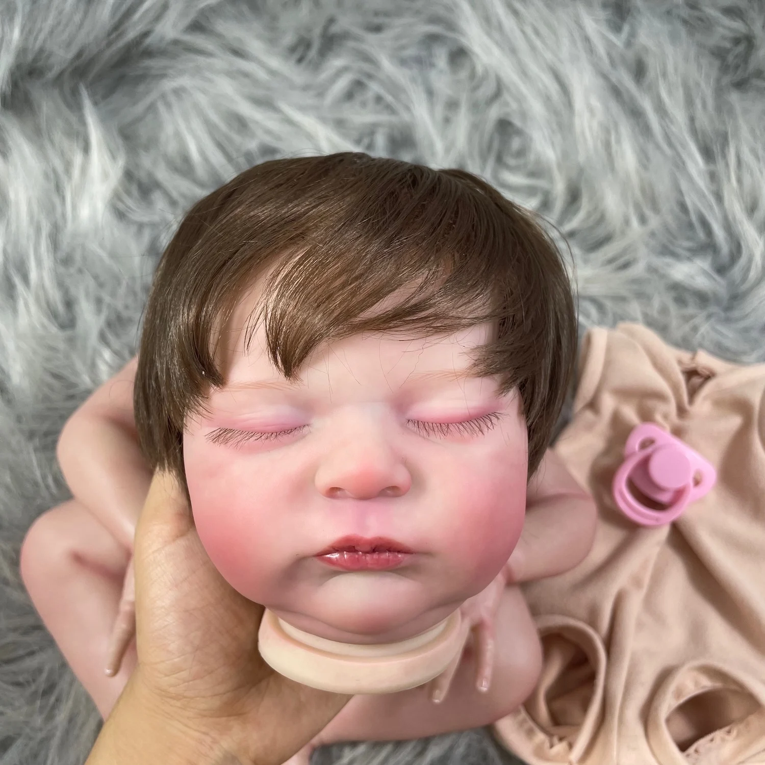 Muñeca reborn Laura ya pintada, hecha a mano, pelo enraizado