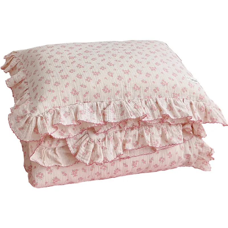 Funda nórdica de algodón con volantes para bebé – Estampado floral vintage