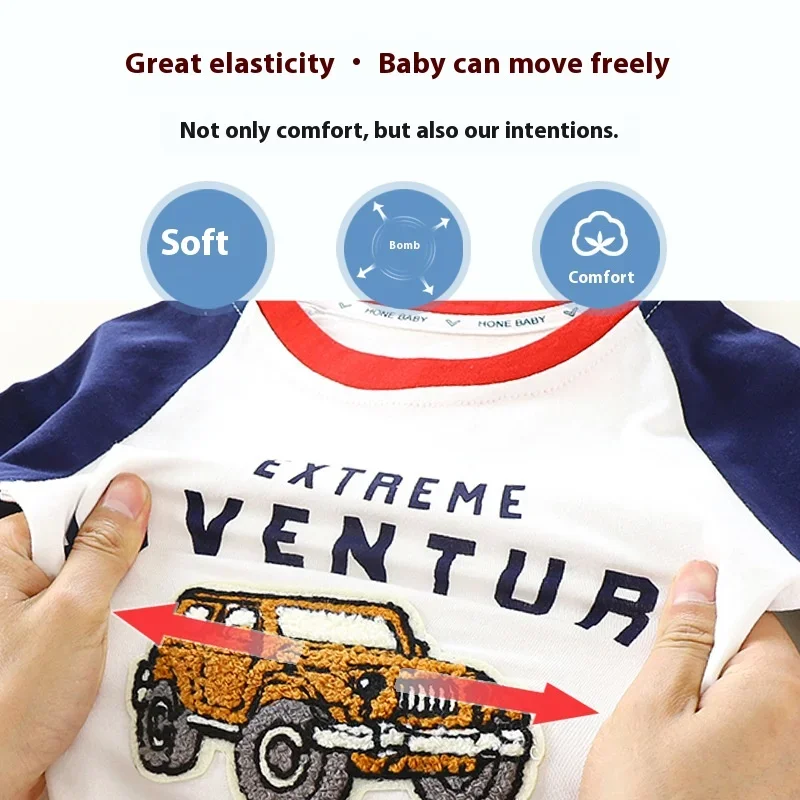 Camiseta manga larga de algodón para niños con estampado primaveral - imagen 4