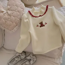 Suéter térmico de cuello alto de forro polar para bebé niña