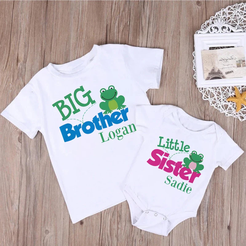 Conjunto para hermanos rana con nombre personalizado – Moda infantil - imagen 3