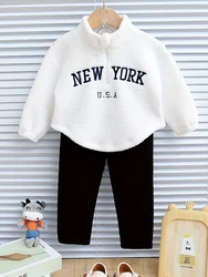 Conjunto invierno niña: camiseta felpa manga larga y panties